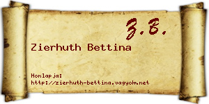 Zierhuth Bettina névjegykártya